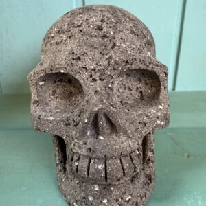 Lava Stone Skull Carving