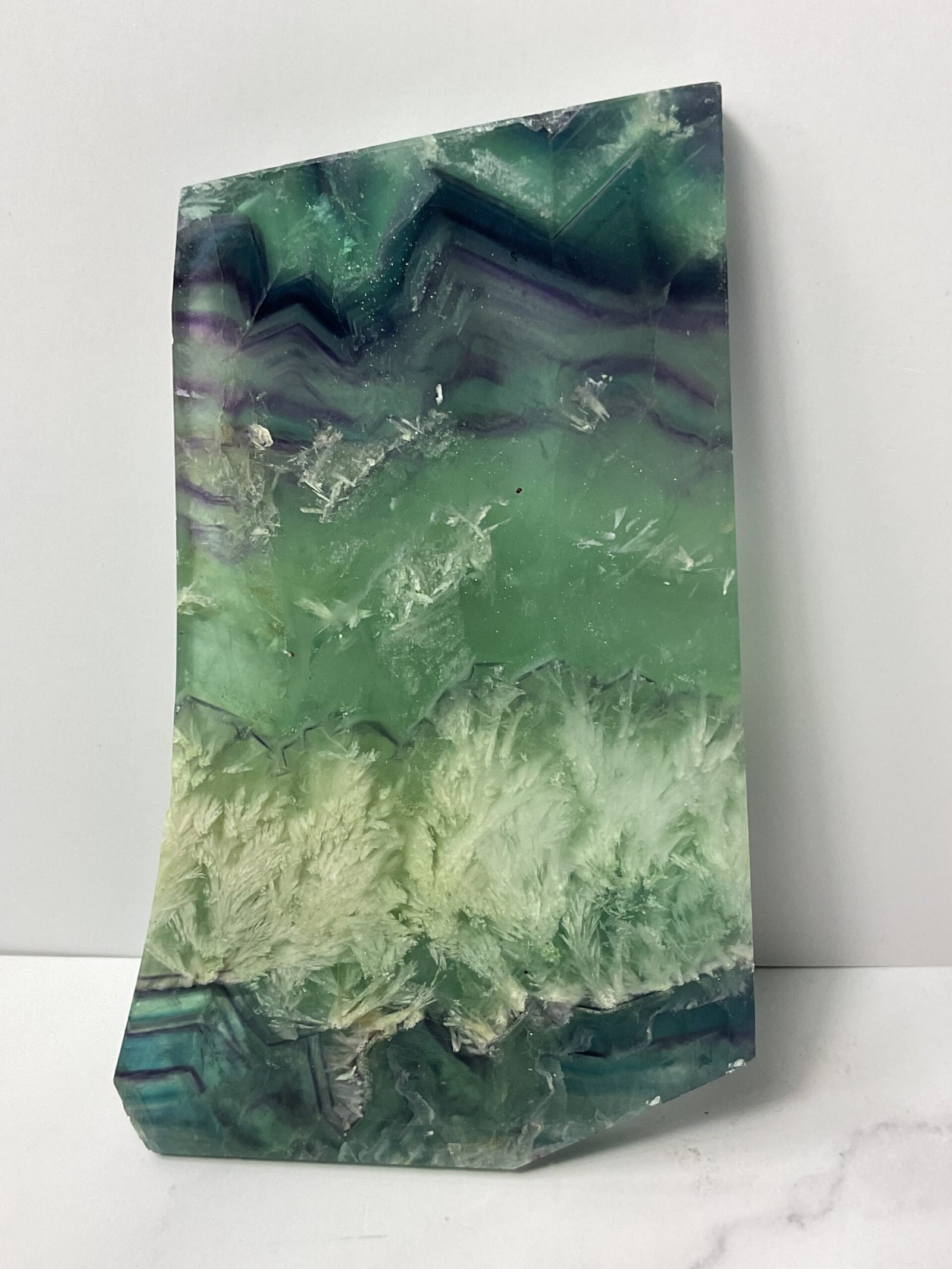 Feather Fluorite Slice