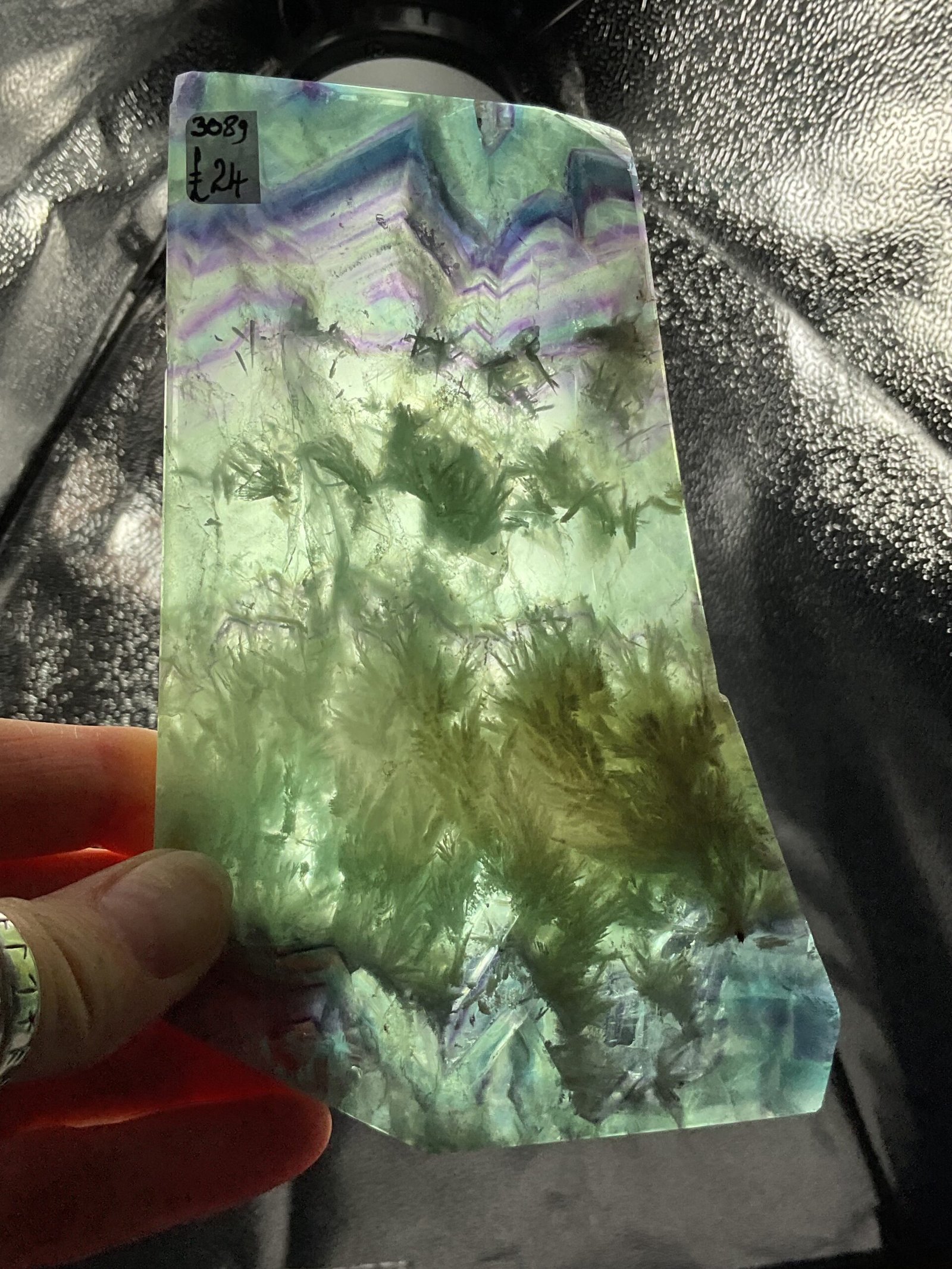 Feather Fluorite Slice - Image 4
