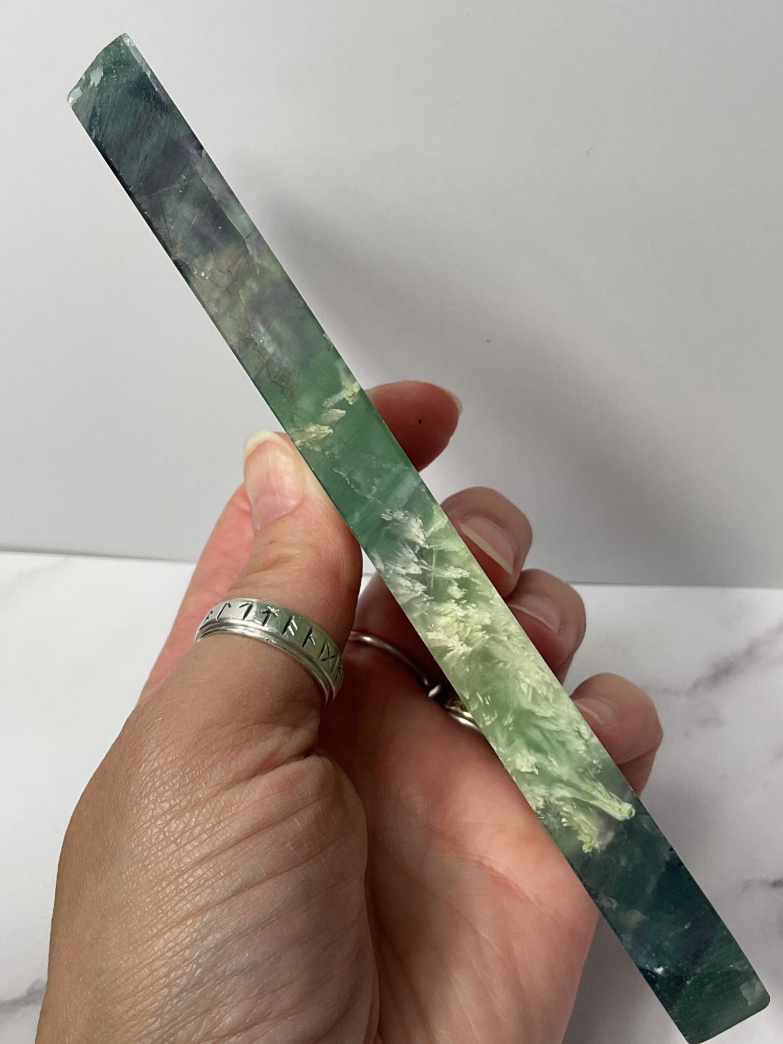 Feather Fluorite Slice - Image 6