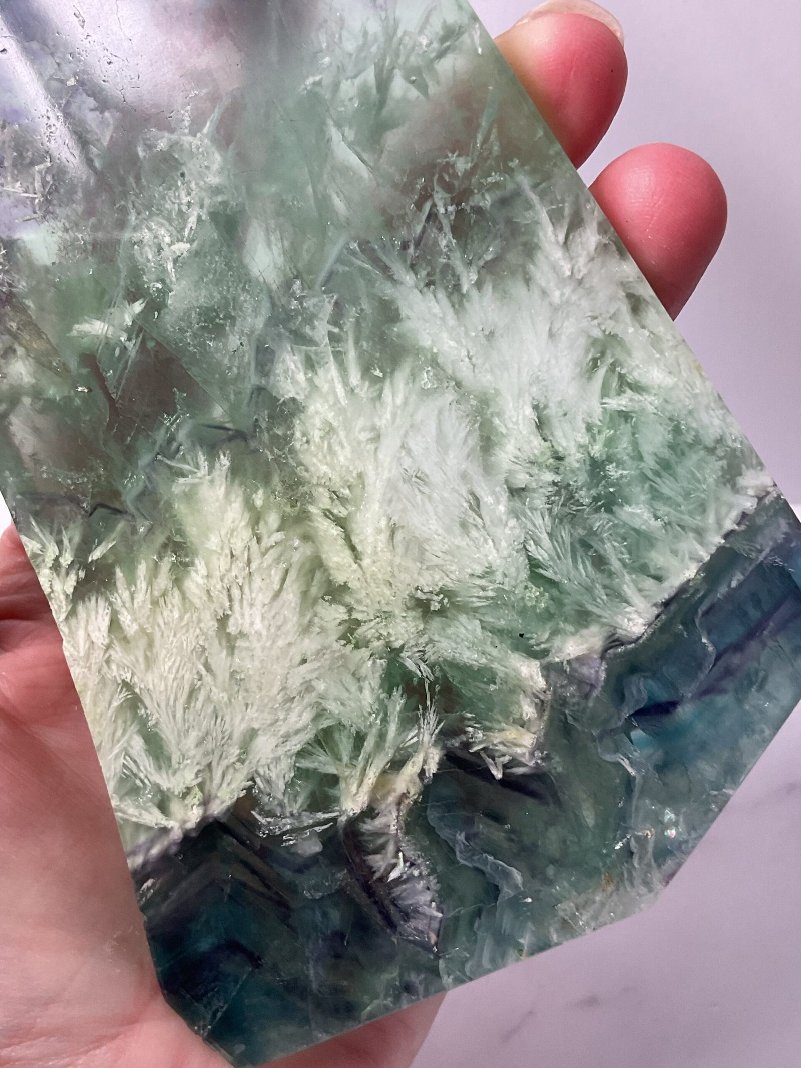 Feather Fluorite Slice - Image 8