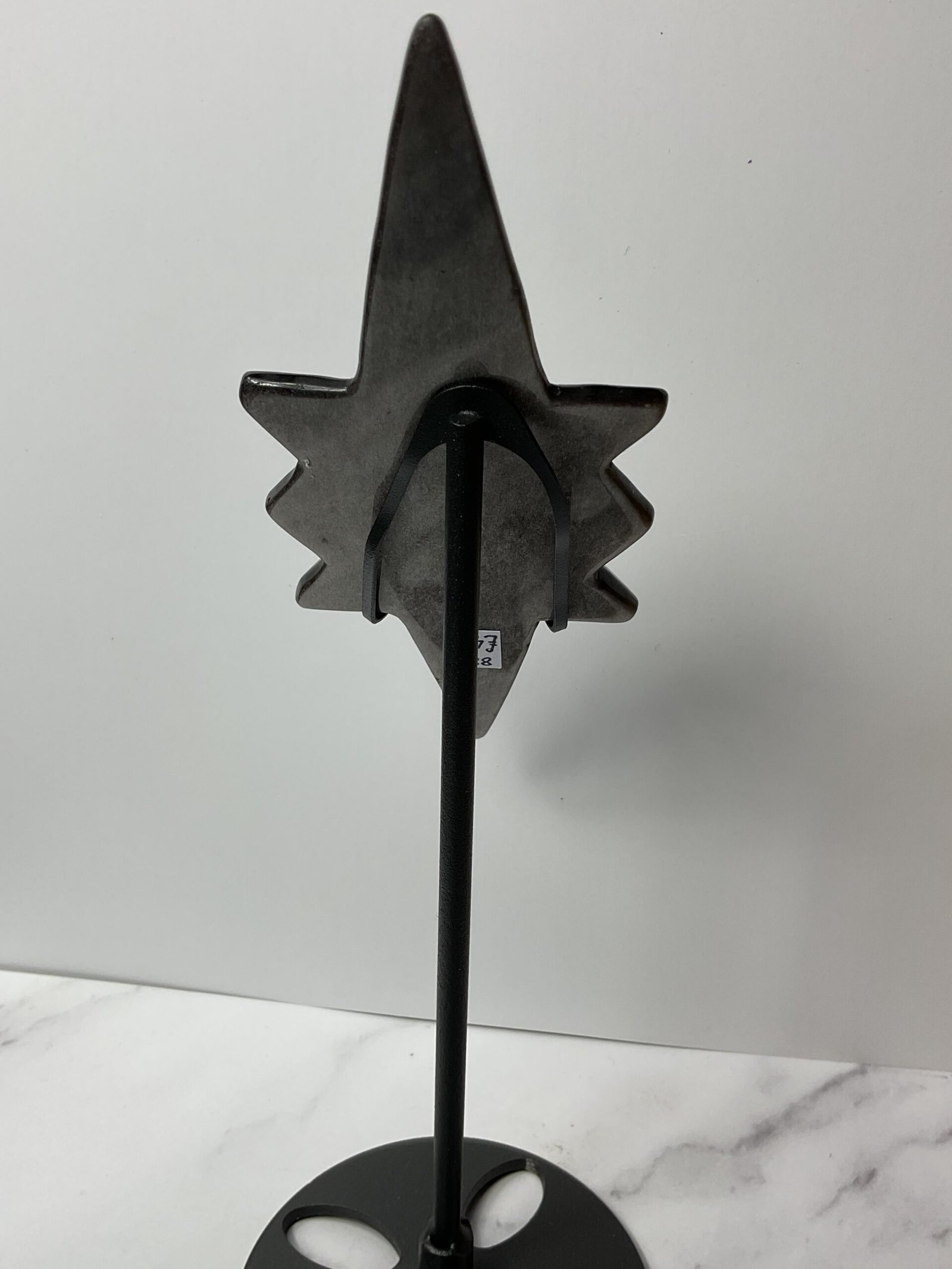 Silver Sheen Obsidian North Star Carving on Stand - Image 5