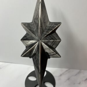 Silver Sheen Obsidian North Star Carving on Stand