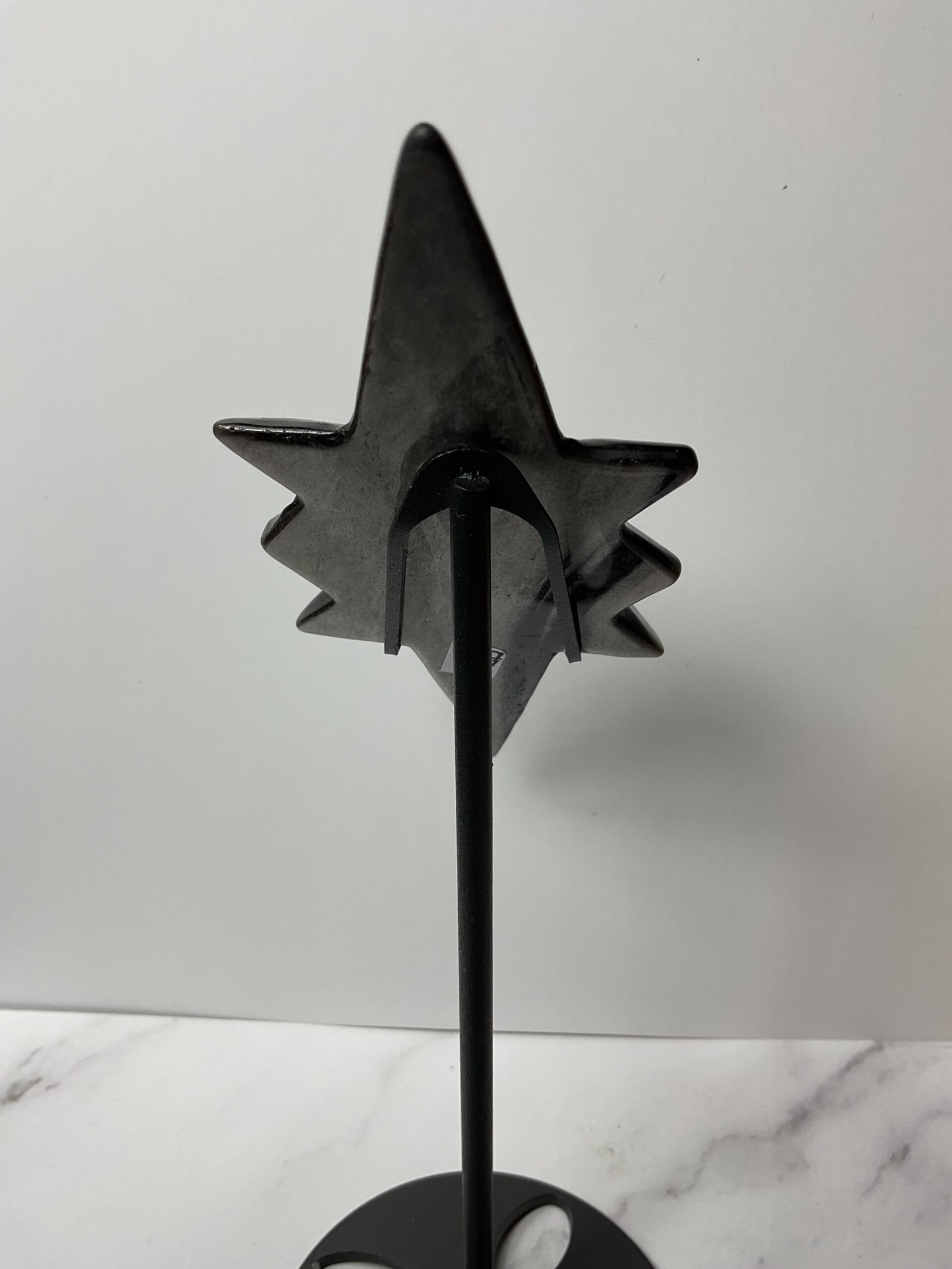 Silver Sheen Obsidian North Star Carving on Stand - Image 6