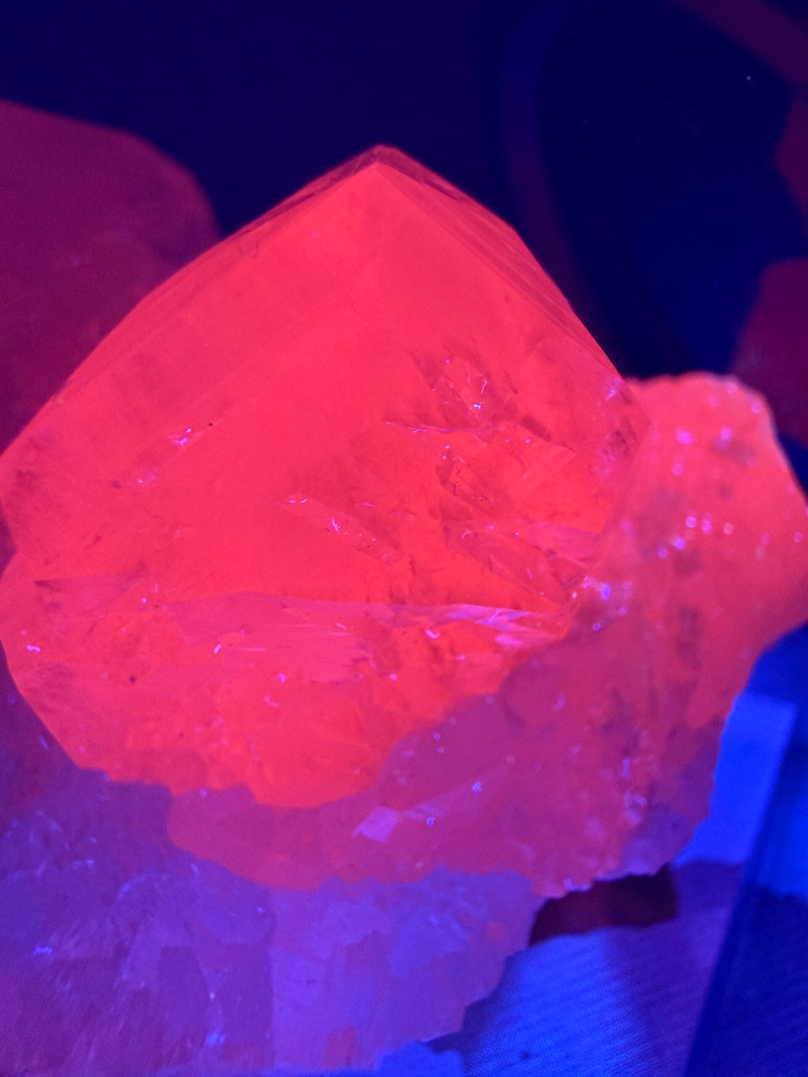 UV Reactive Pink Feather Calcite