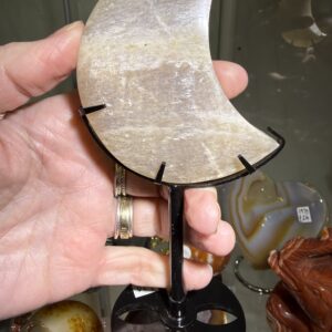 Moonstone Moon on Custom Stand