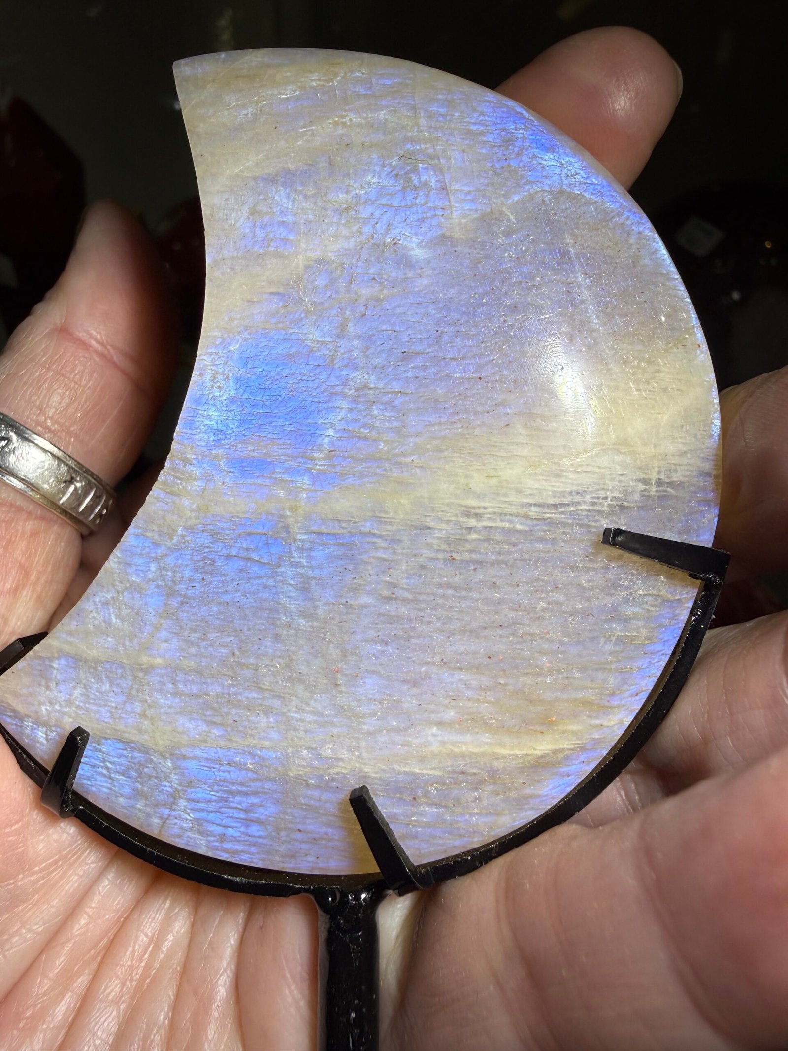 Moonstone Moon on Custom Stand - Image 5