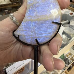 Moonstone Moon on Custom Stand
