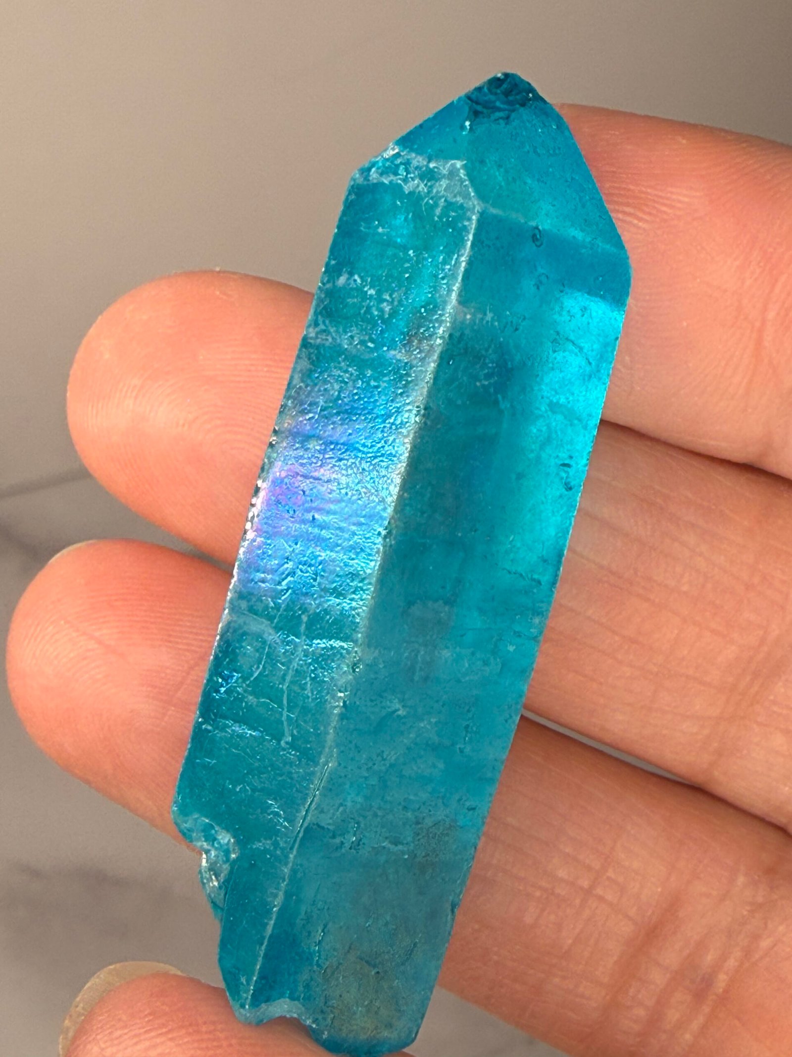Aqua Aura Quartz Natural Point