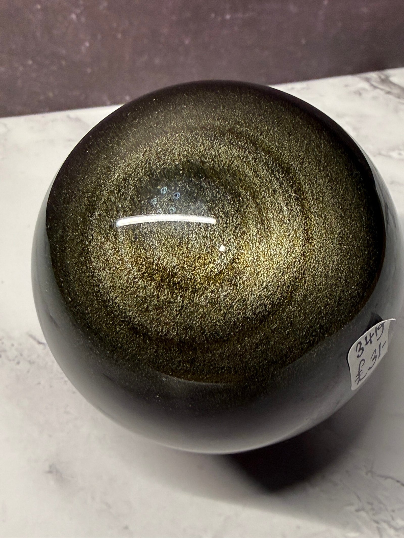 Golden Obsidian Sphere