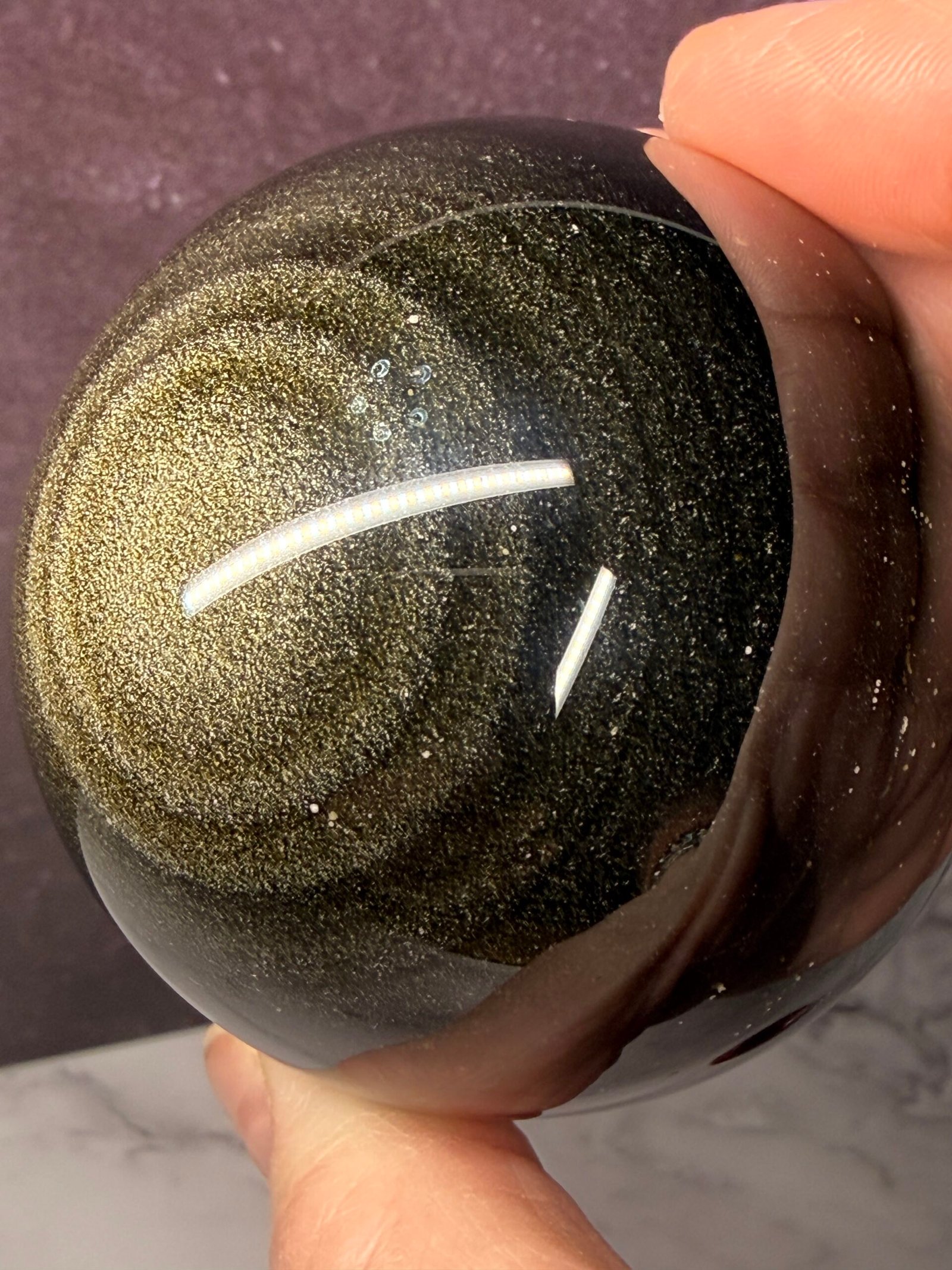 Golden Obsidian Sphere - Image 5