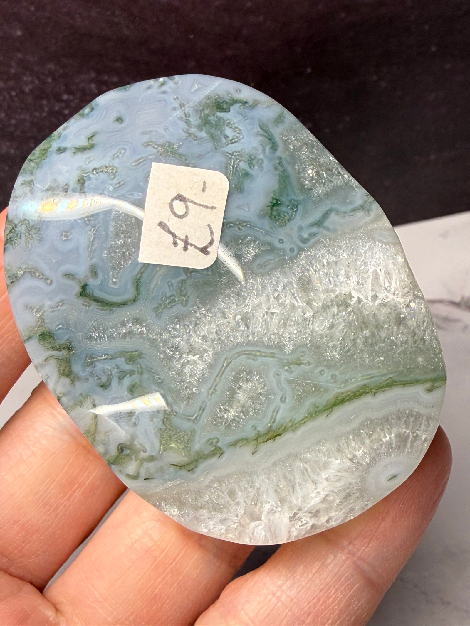 Moss Agate Palm Stone - Image 3