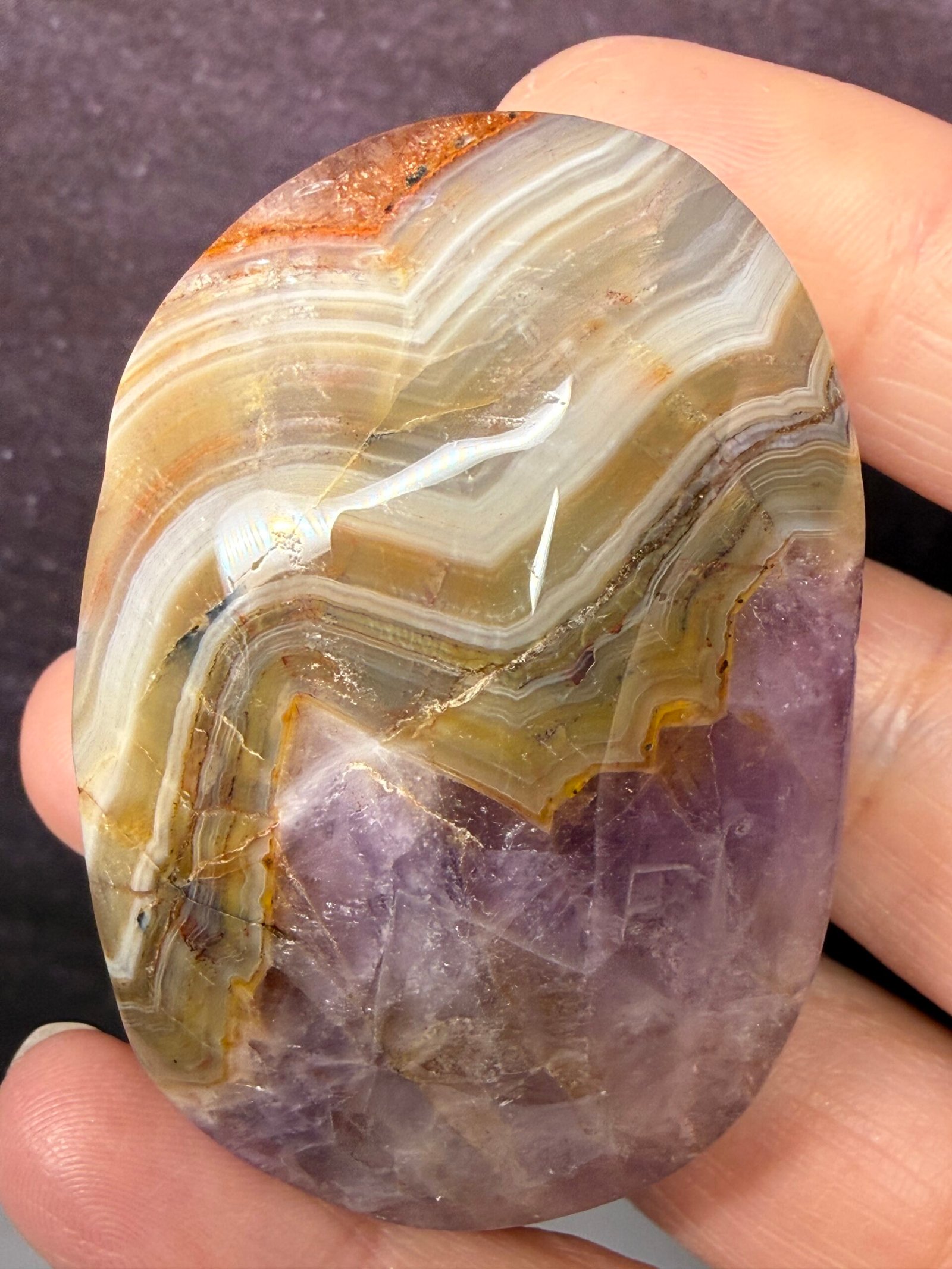 Amethyst & Agate Palm Stone