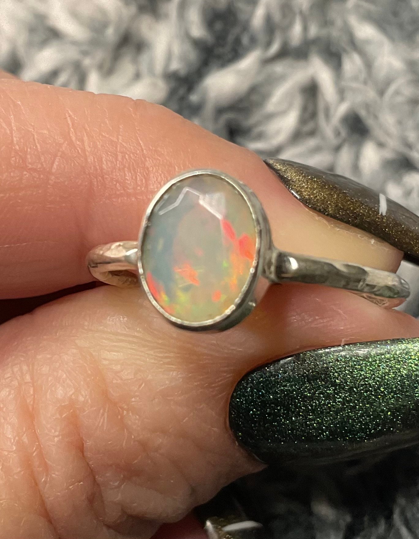 Sterling Silver Ethiopian Welo Opal Ring