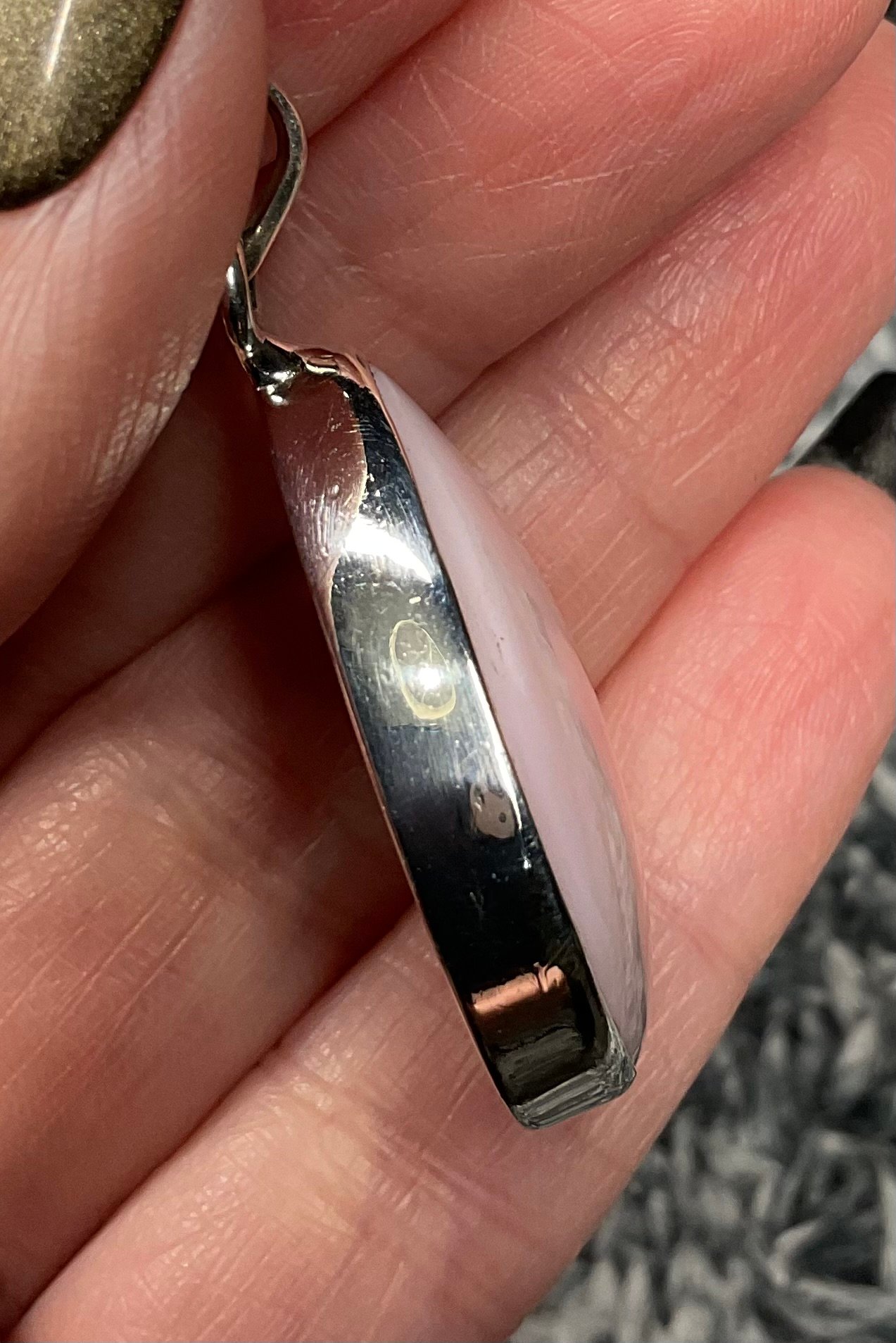 Sterling Silver Peruvian Pink Opal Pendant - Image 4