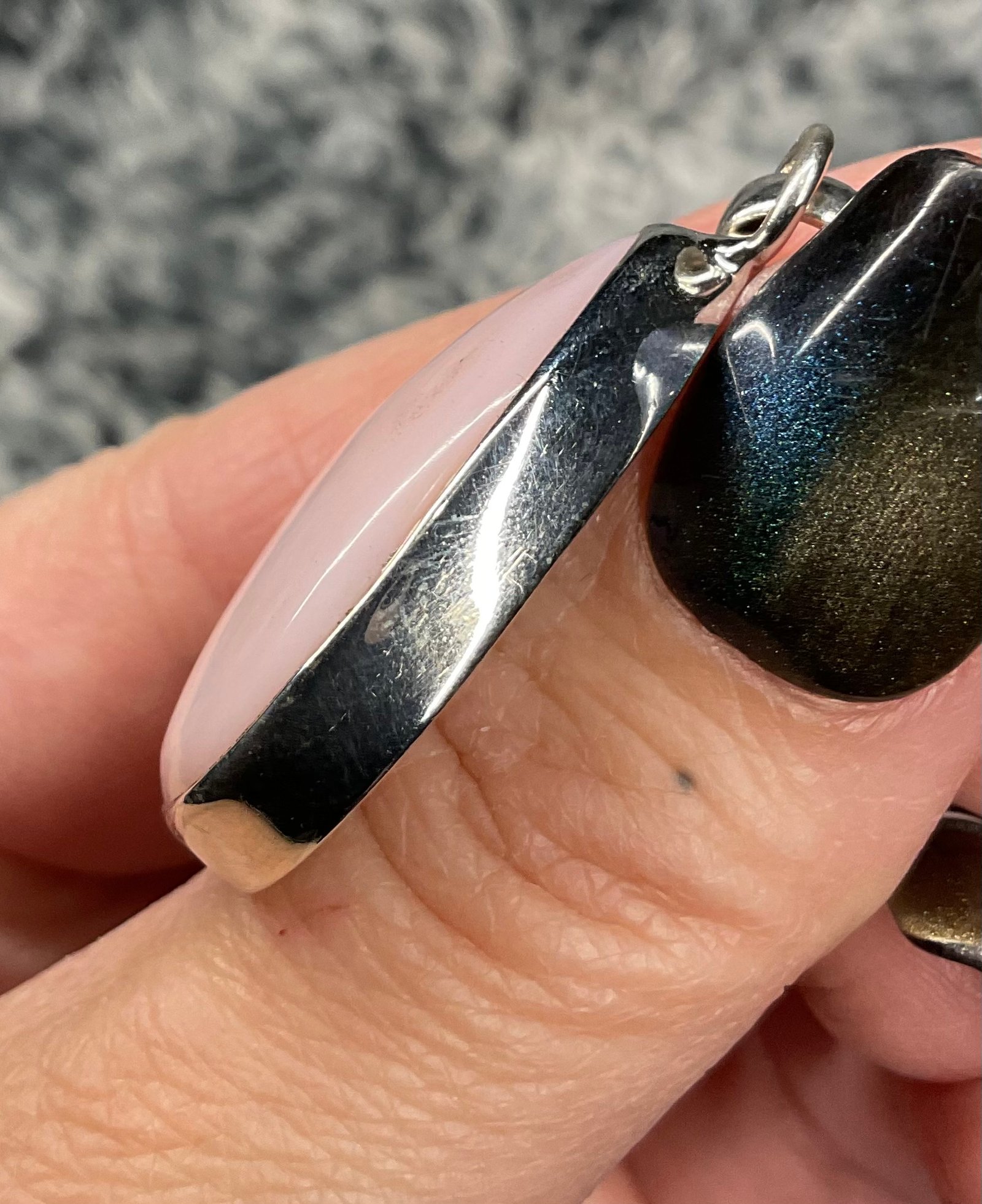 Sterling Silver Peruvian Pink Opal Pendant - Image 7