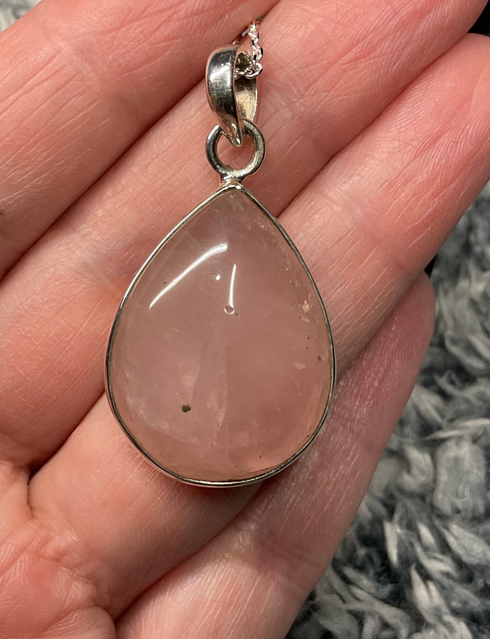 Sterling Silver Rose Quartz Pendant - Image 2