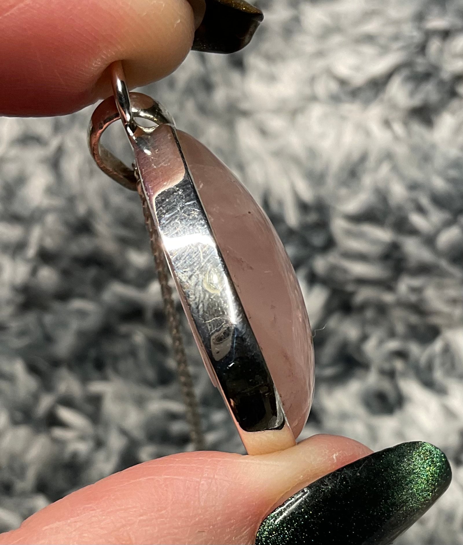 Sterling Silver Rose Quartz Pendant - Image 3