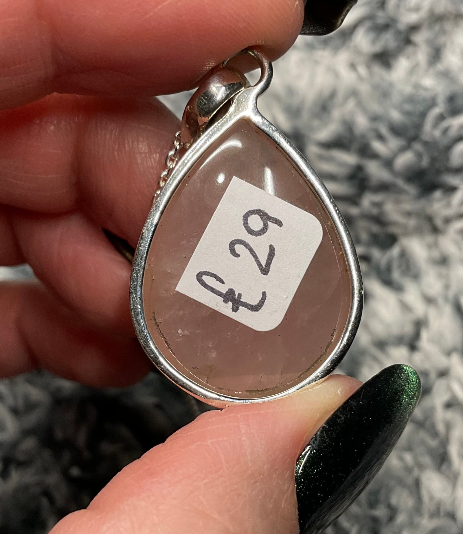 Sterling Silver Rose Quartz Pendant - Image 4