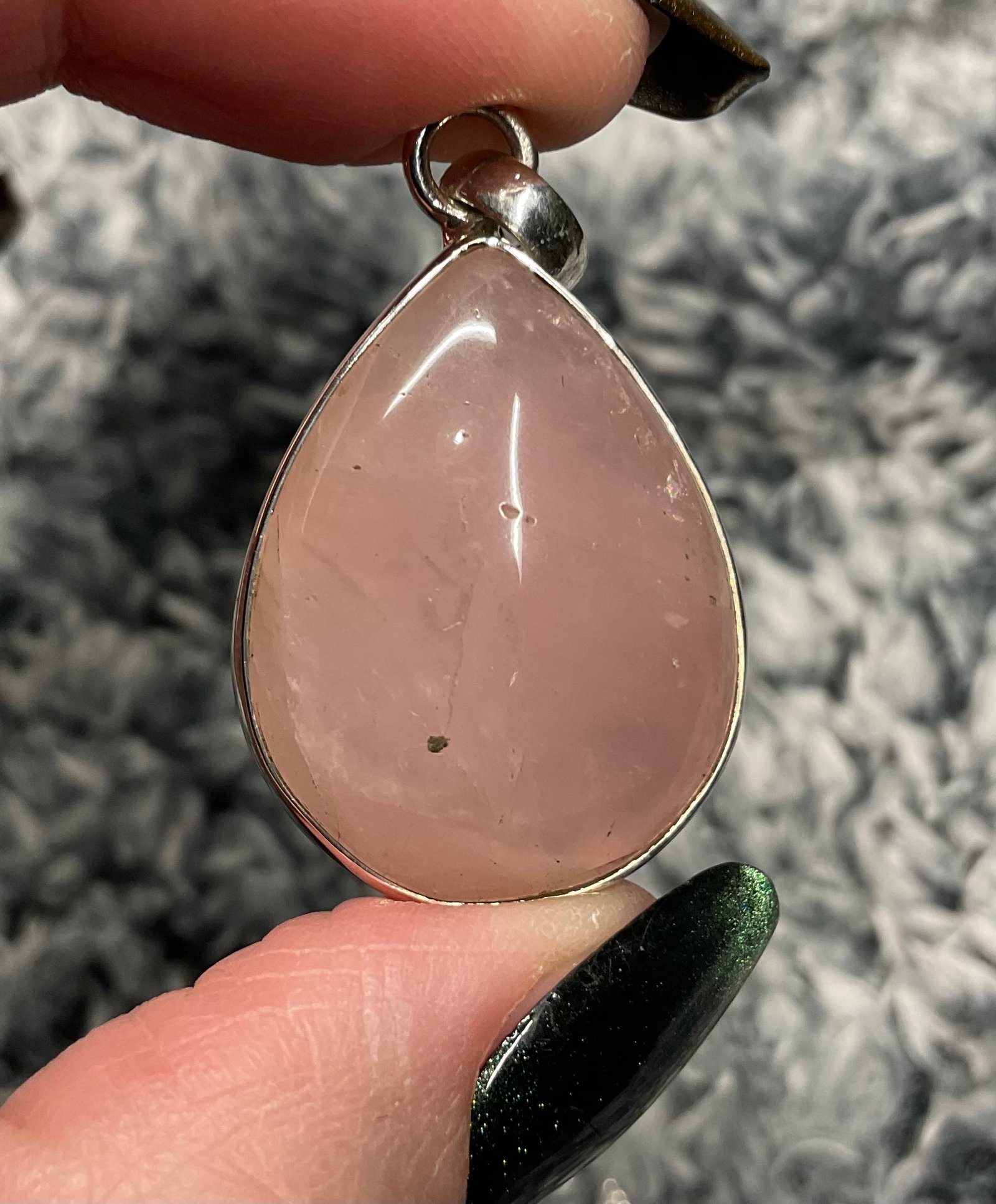 Sterling Silver Rose Quartz Pendant