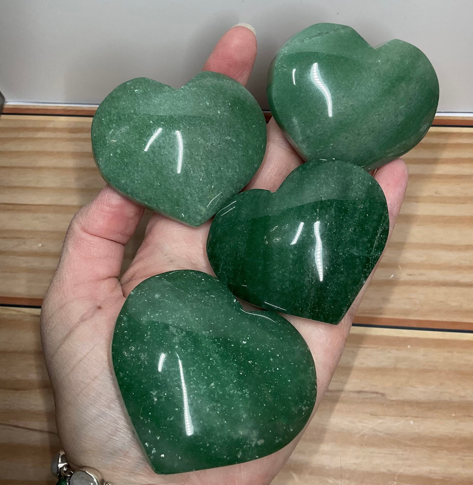 Green Aventurine Heart Palm Stone