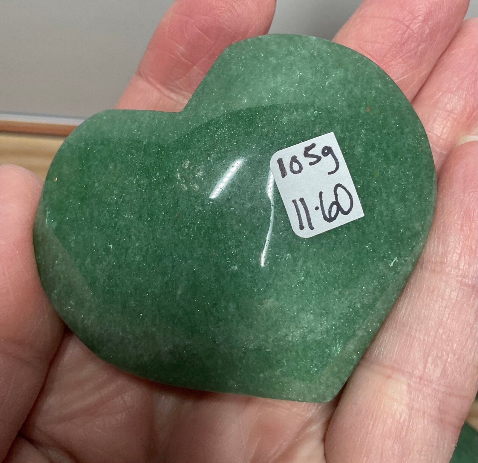 Green Aventurine Heart Palm Stone - Image 13