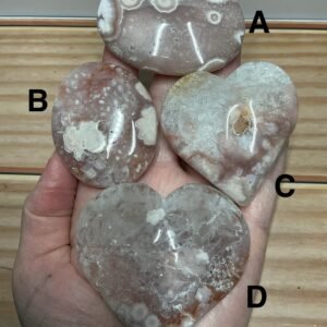 Pink Amethyst Hearts & Palm Stones