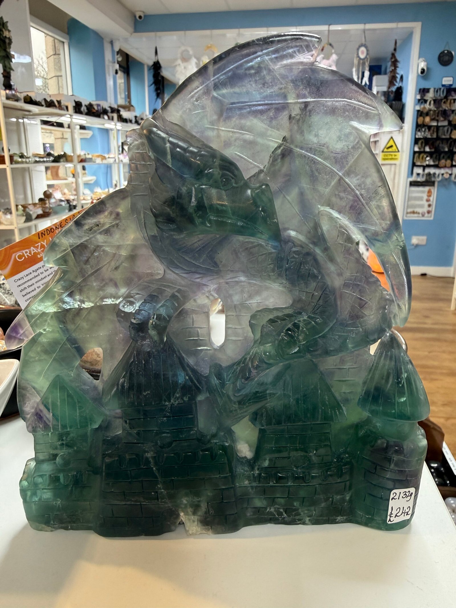 Large Fluorite Dragon Carving - Image 6
