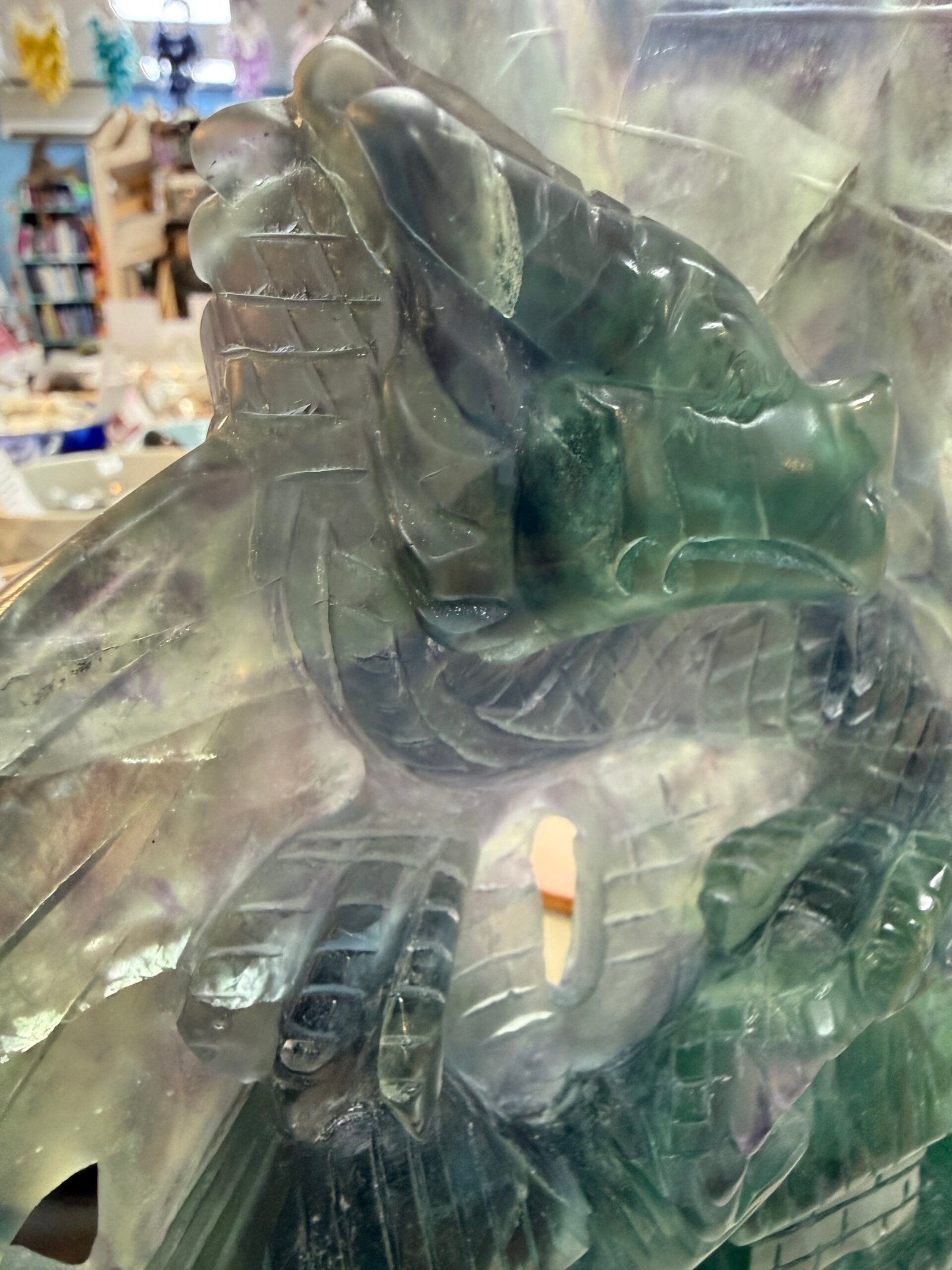 Large Fluorite Dragon Carving - Image 4