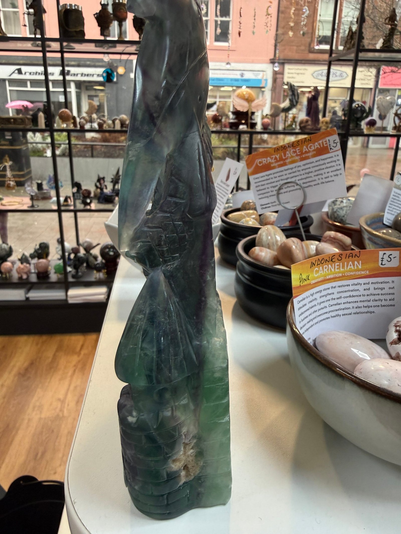 Large Fluorite Dragon Carving - Image 10