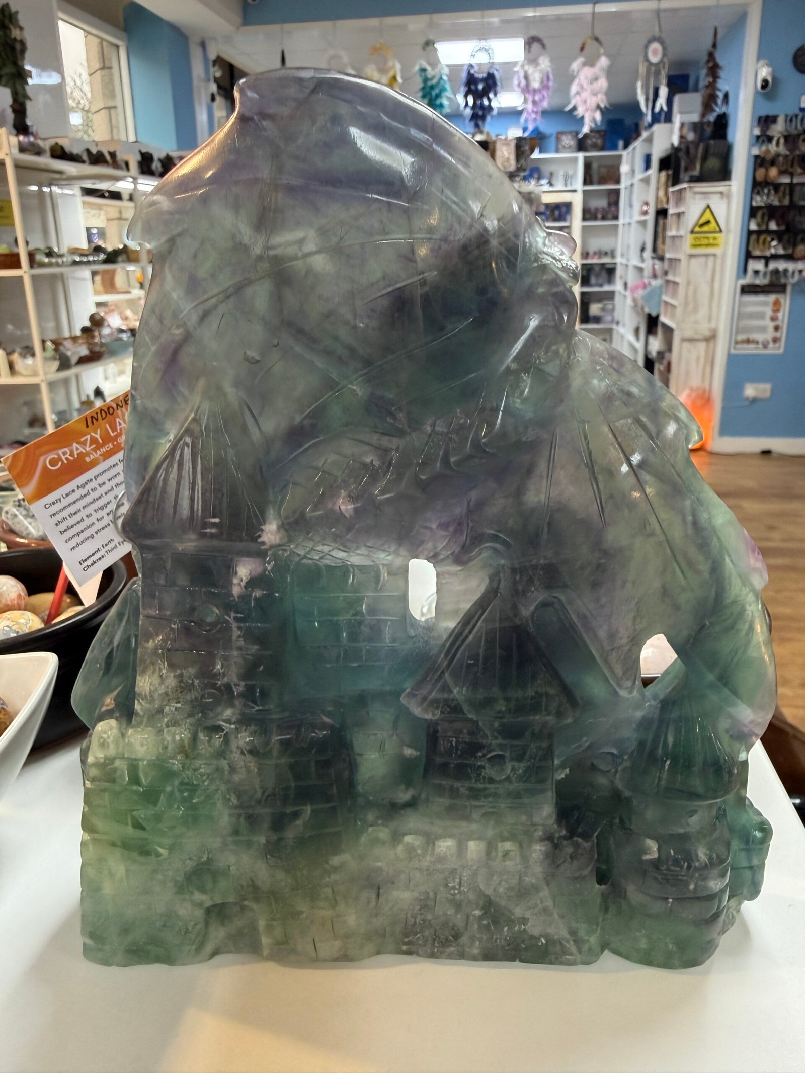 Large Fluorite Dragon Carving - Image 9