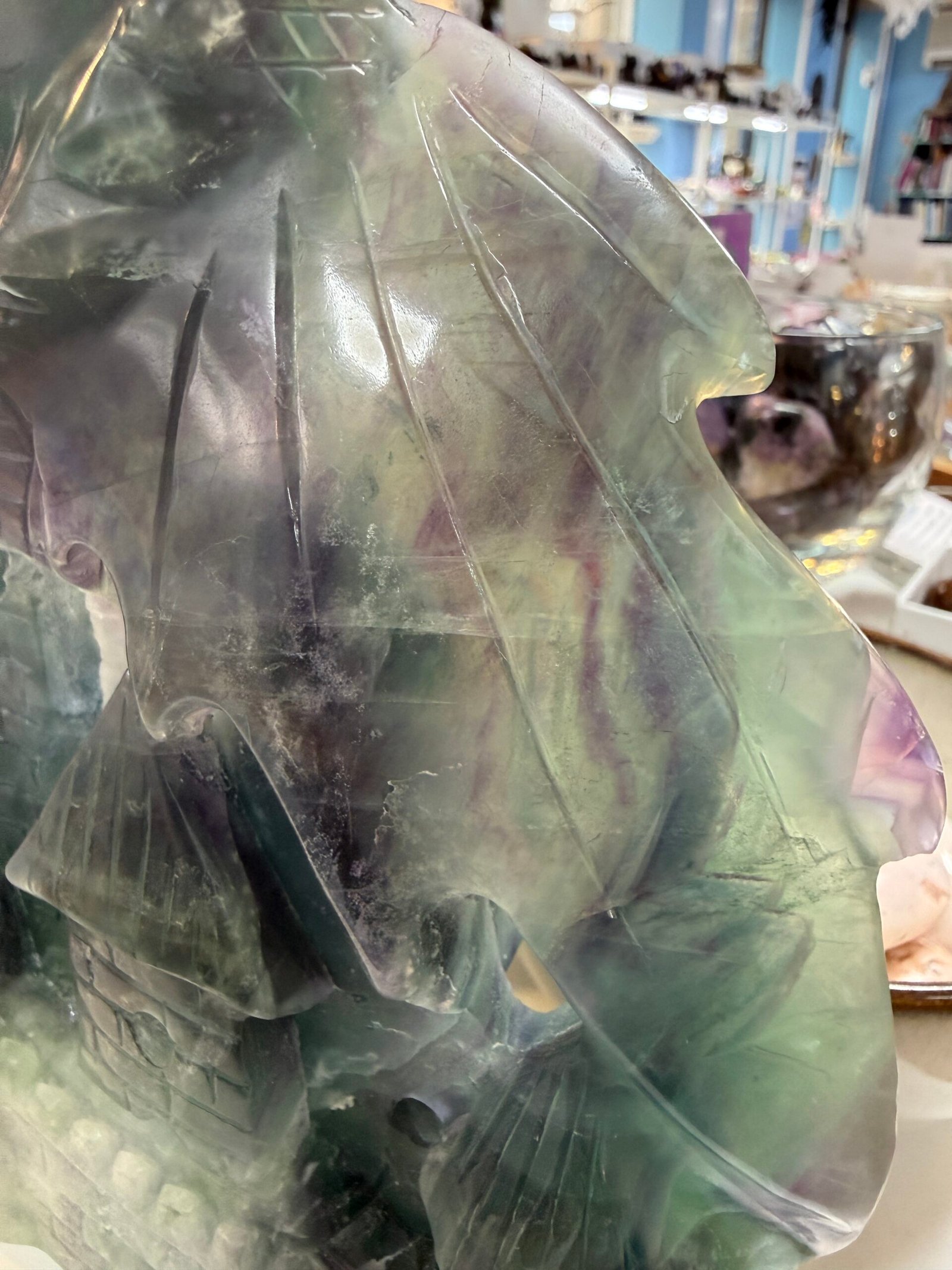 Large Fluorite Dragon Carving - Image 8