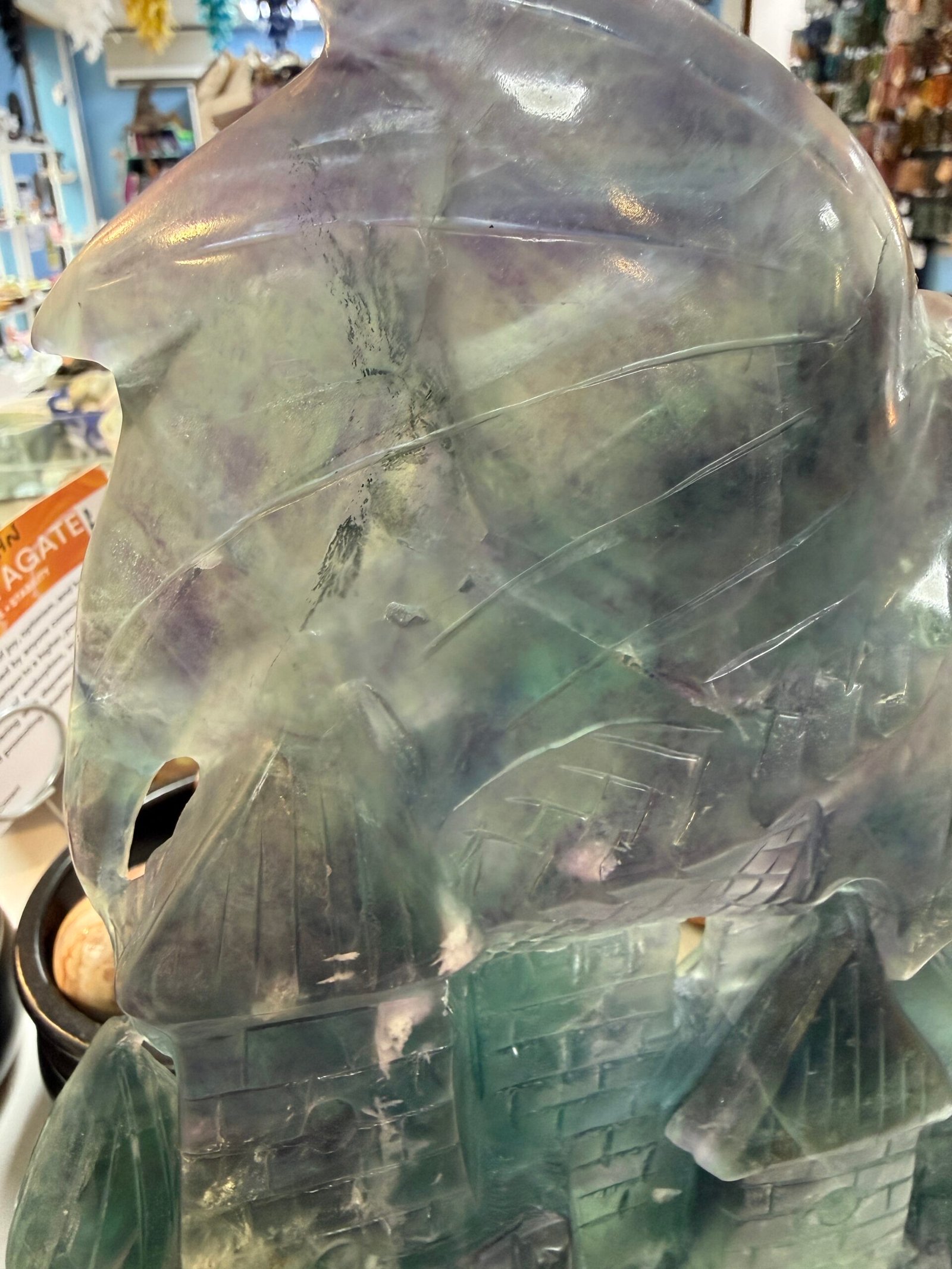 Large Fluorite Dragon Carving - Image 16