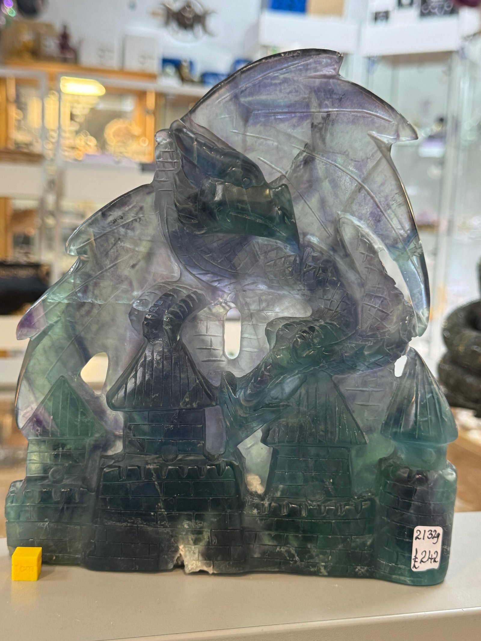 Large Fluorite Dragon Carving