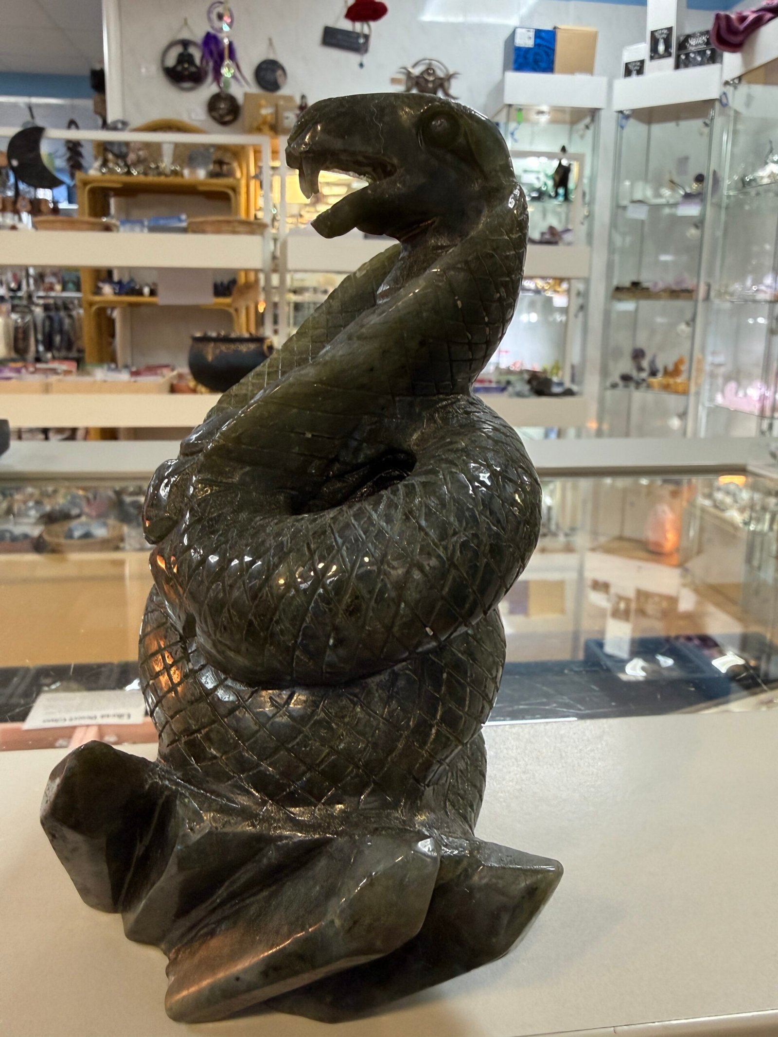 Large Labradorite Cobra Snake Carving - Image 11