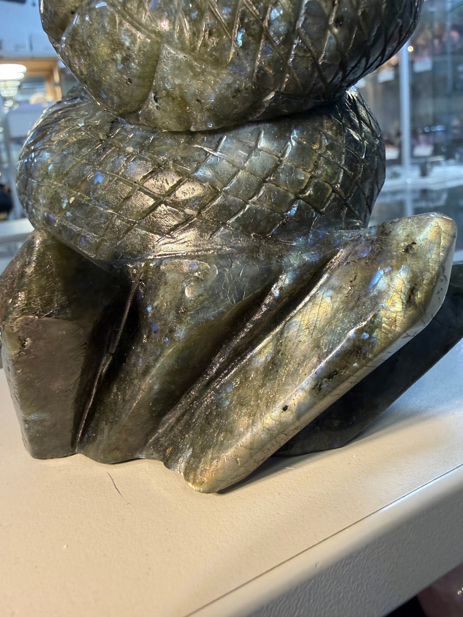 Large Labradorite Cobra Snake Carving - Image 10