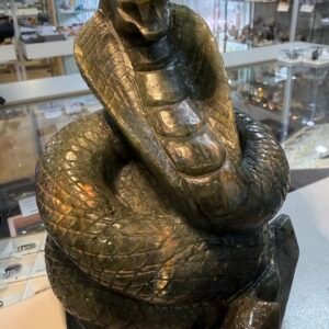 Large Labradorite Cobra Snake Carving