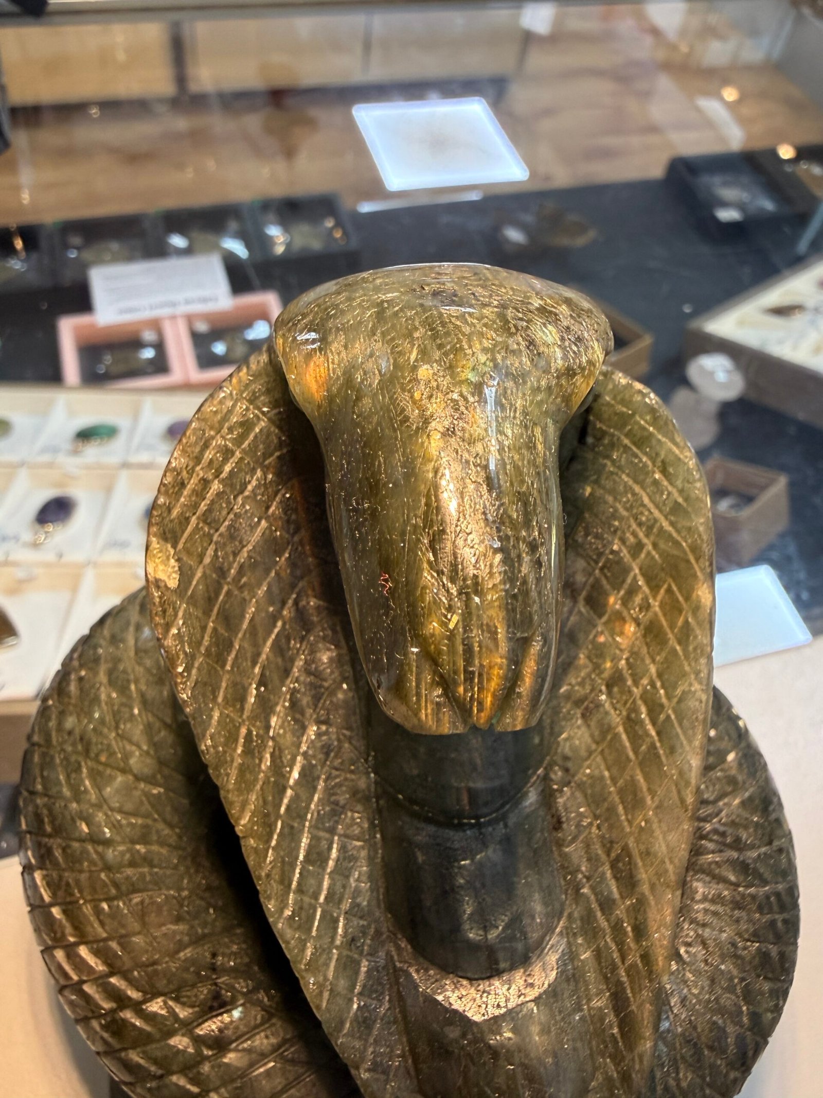 Large Labradorite Cobra Snake Carving - Image 8