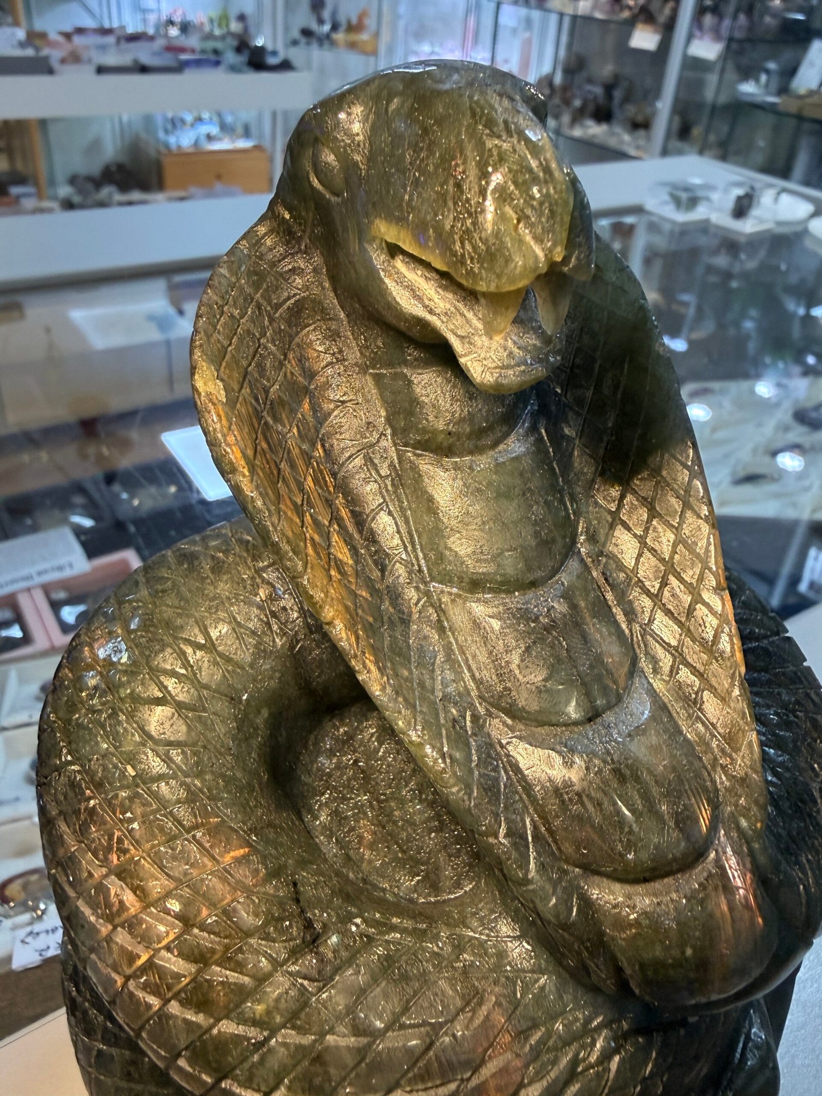 Large Labradorite Cobra Snake Carving - Image 7