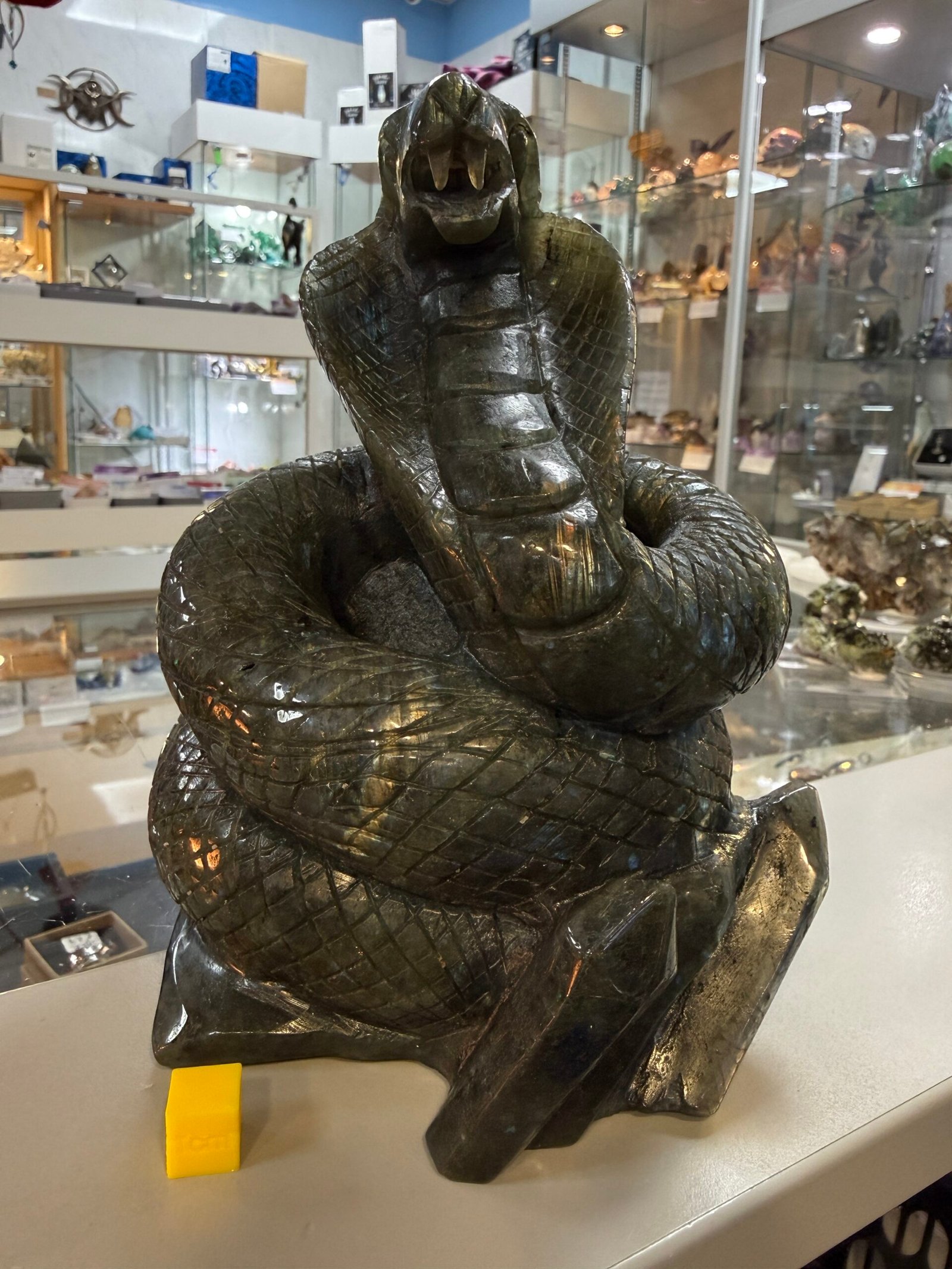 Large Labradorite Cobra Snake Carving - Image 3