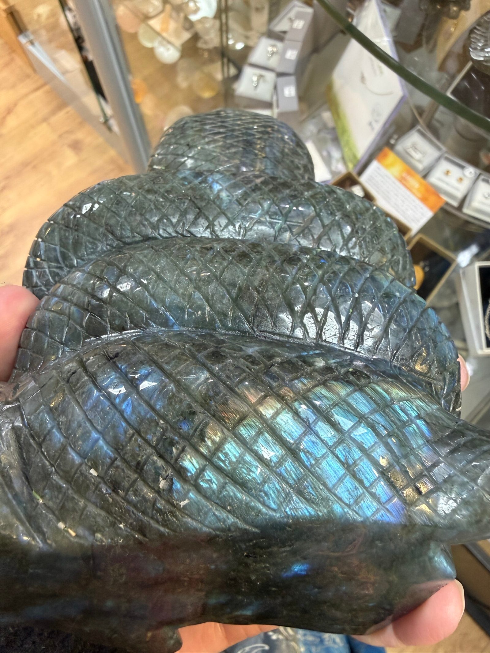Large Labradorite Cobra Snake Carving - Image 2