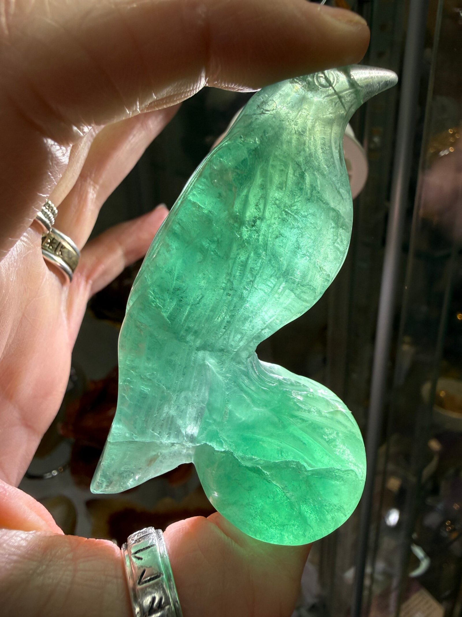 Green Fluorite Bird Carving - Image 10