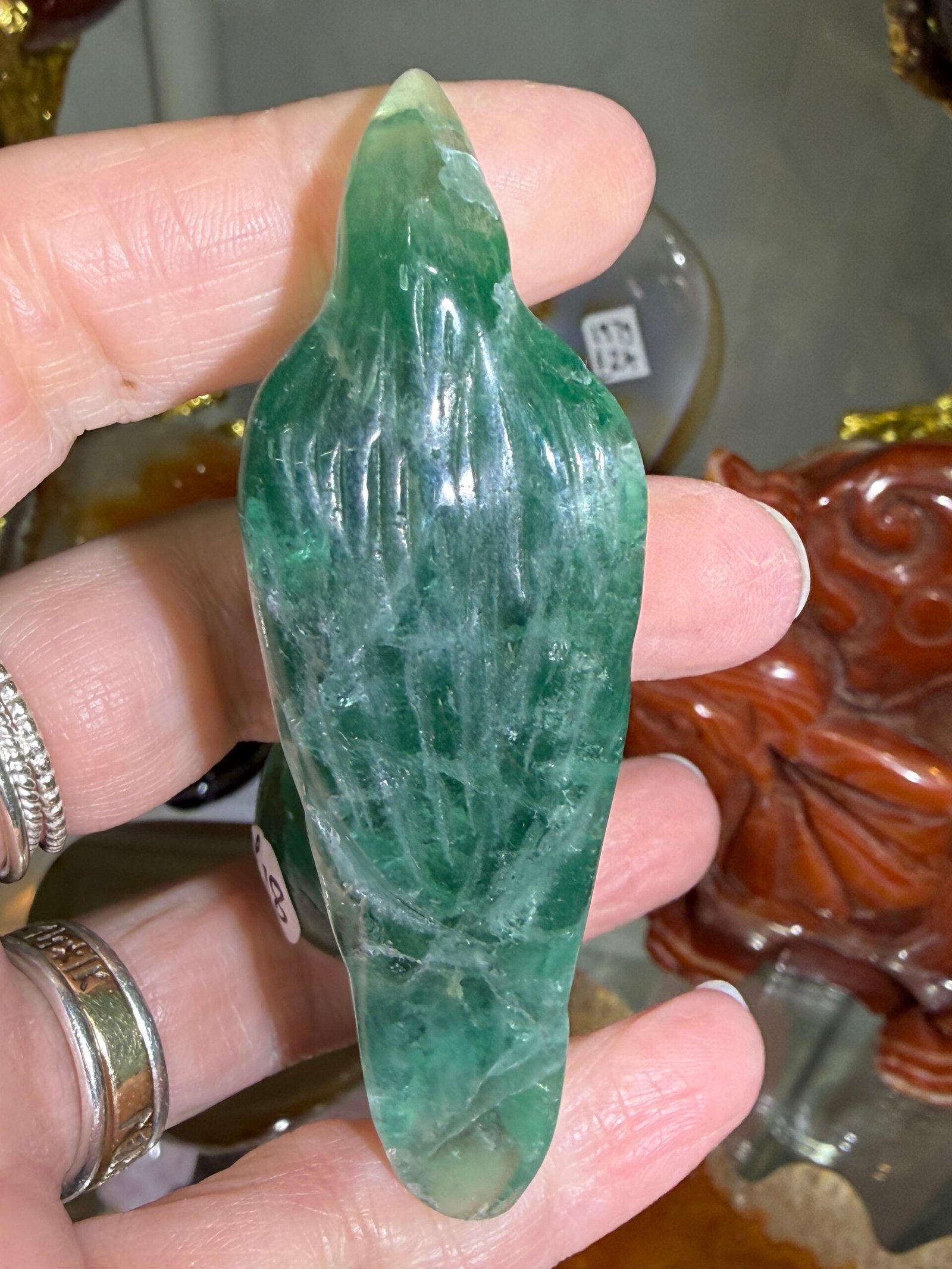 Green Fluorite Bird Carving - Image 5