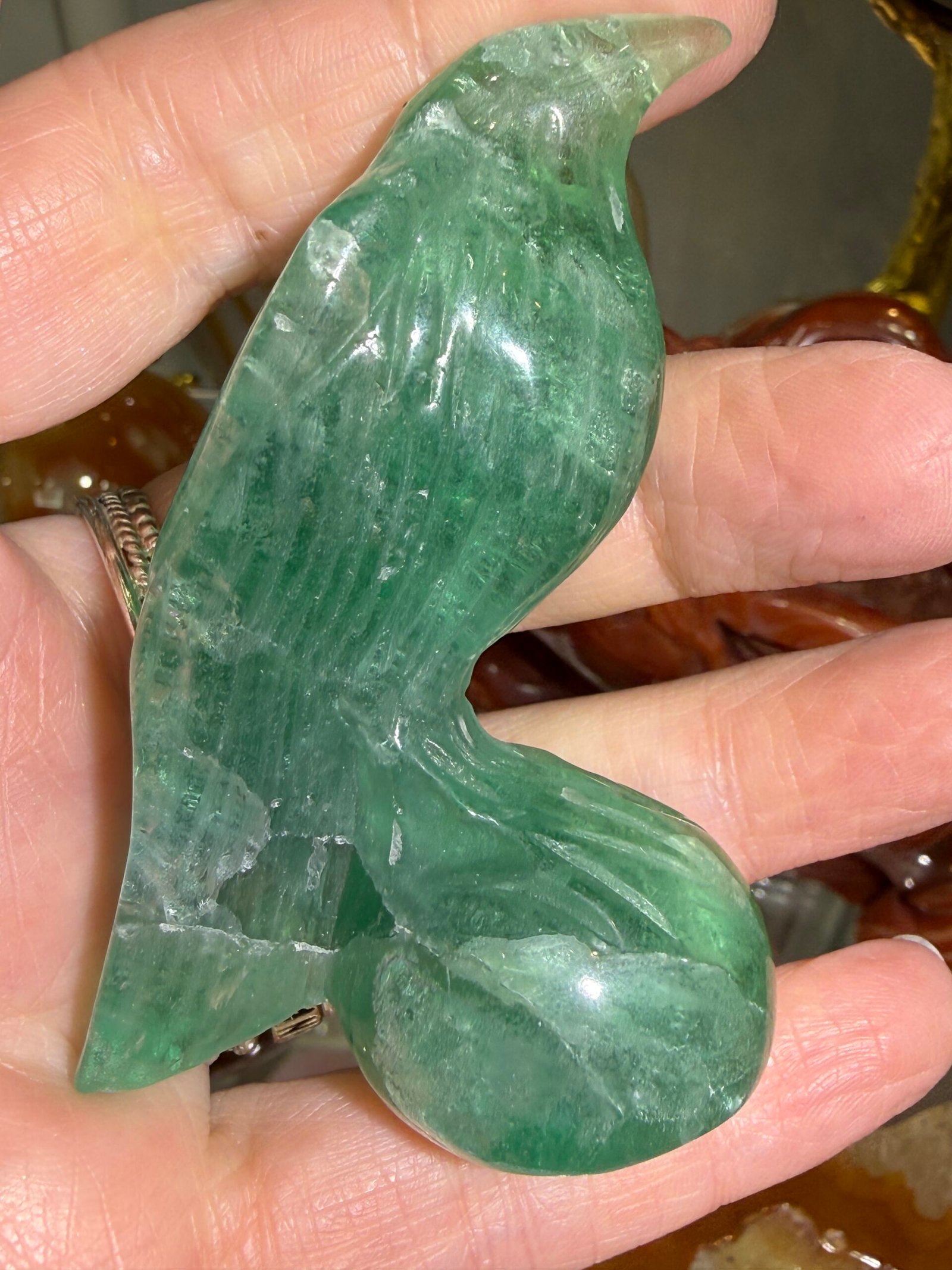 Green Fluorite Bird Carving - Image 3