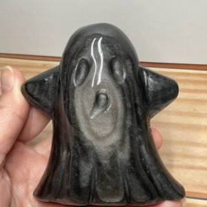 Silver Obsidian Ghost Carving