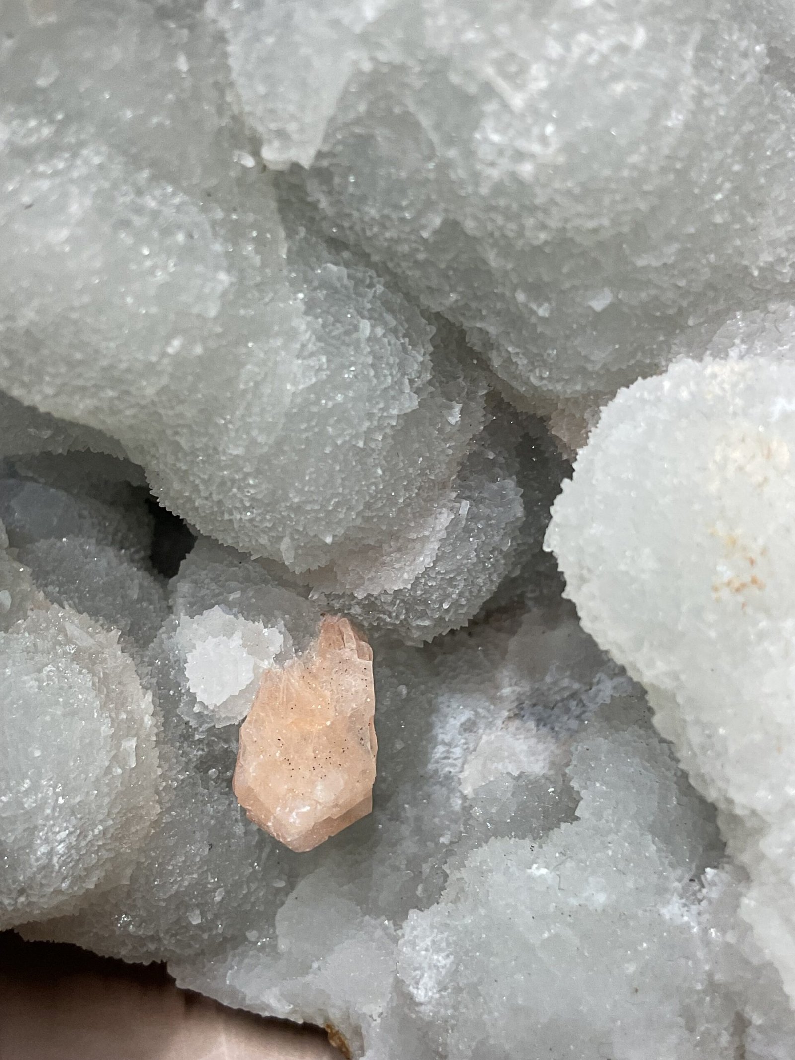 Large Chalcedony Stalactite Cluster with Peach Stilbite - Image 6