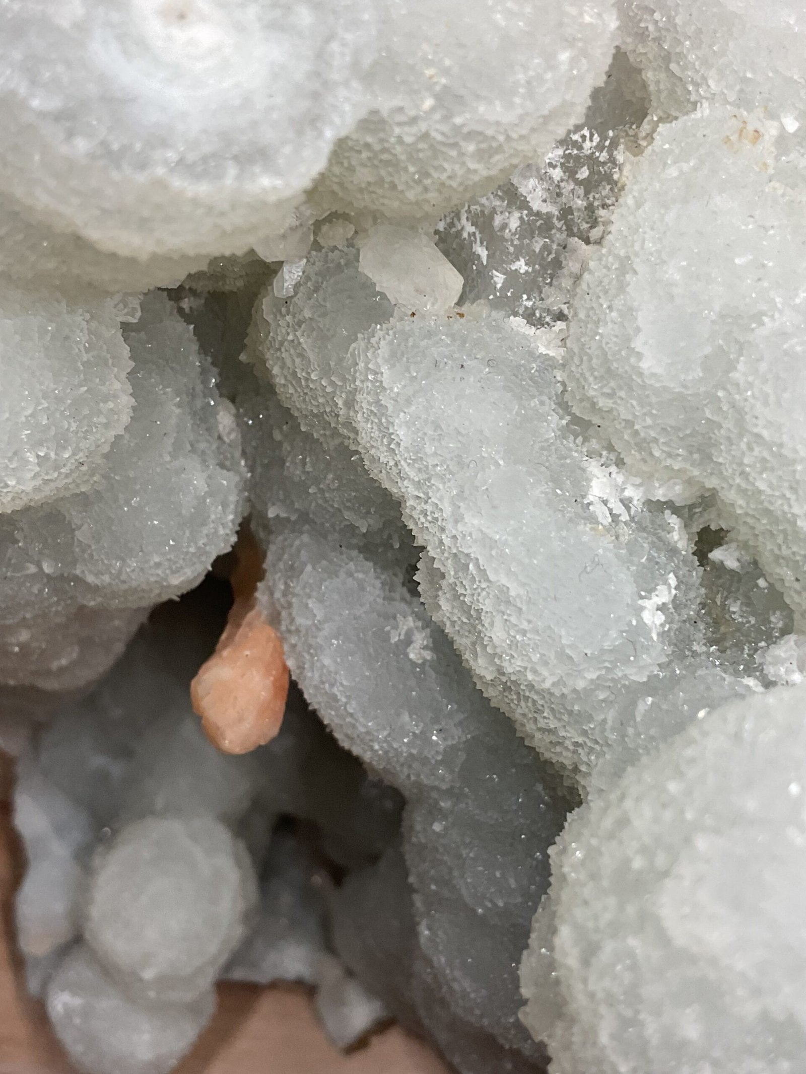 Large Chalcedony Stalactite Cluster with Peach Stilbite - Image 14