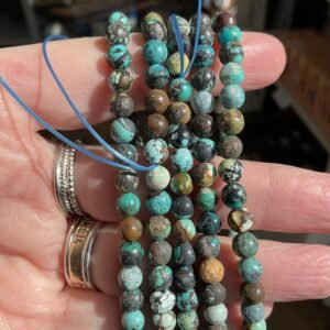 Turquoise Bead Bracelet 6mm