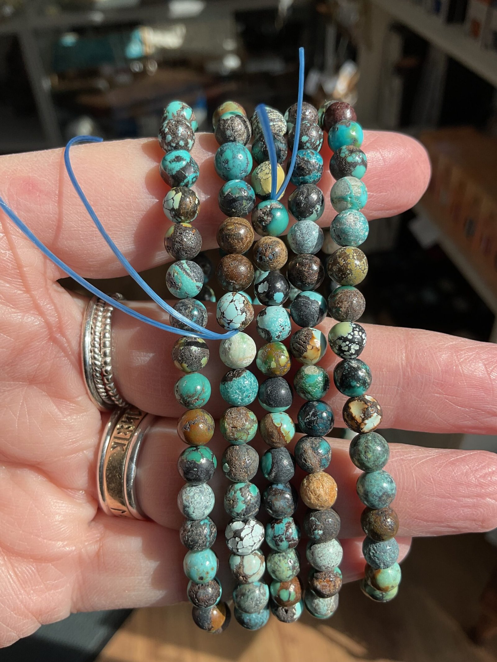 Turquoise Bead Bracelet 6mm