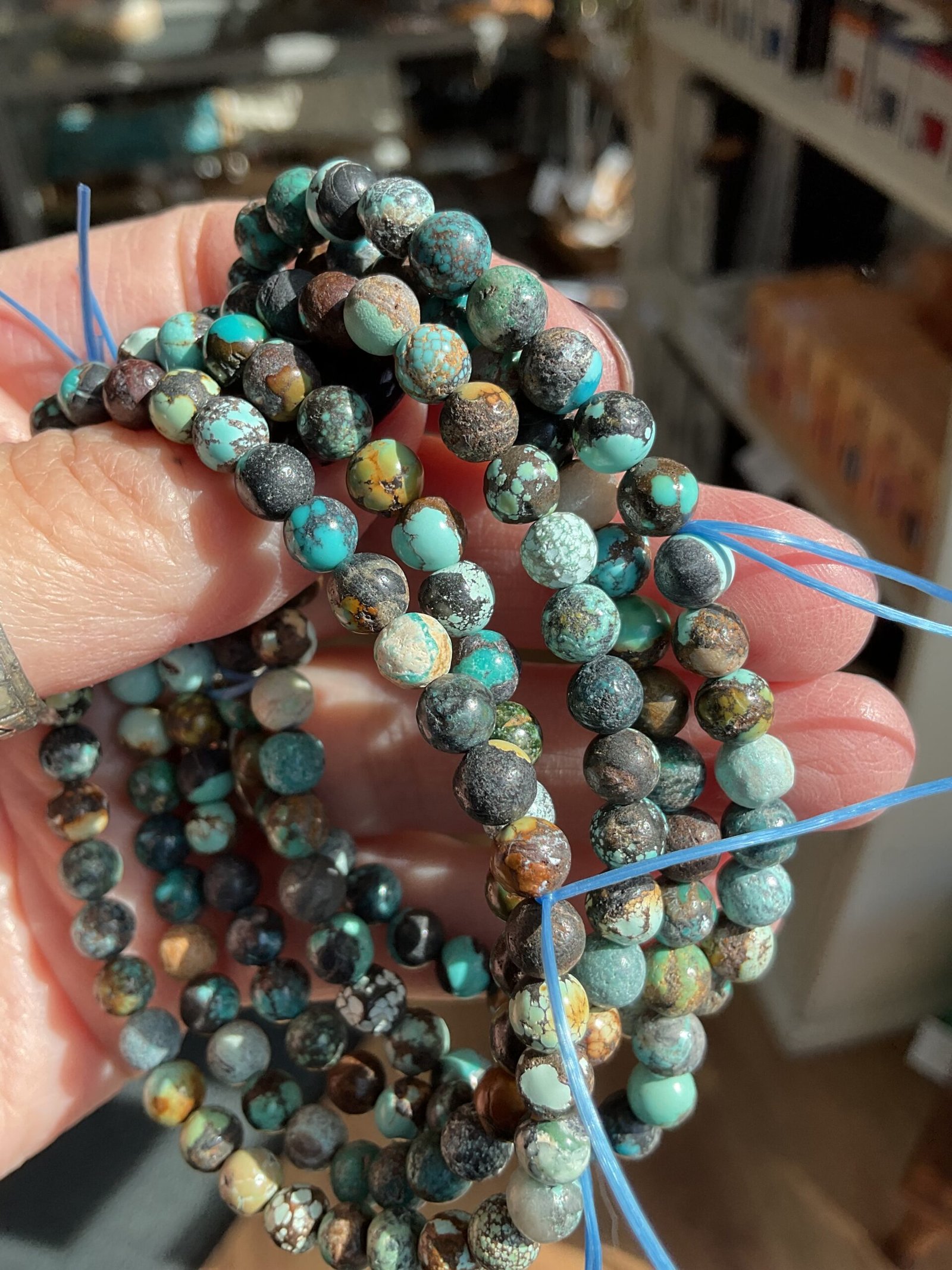 Turquoise Bead Bracelet 6mm - Image 3